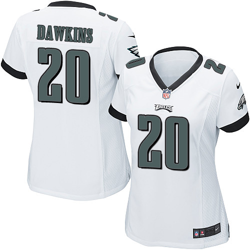 Women's Elite Brian Dawkins Nike Jersey White Road - #20 NFL Philadelphia Eagles